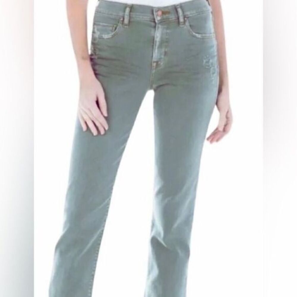 FIDELITY Womens Oh Boy! Boyfriend Jeans Sage Green Size 24 stretch anthropologie